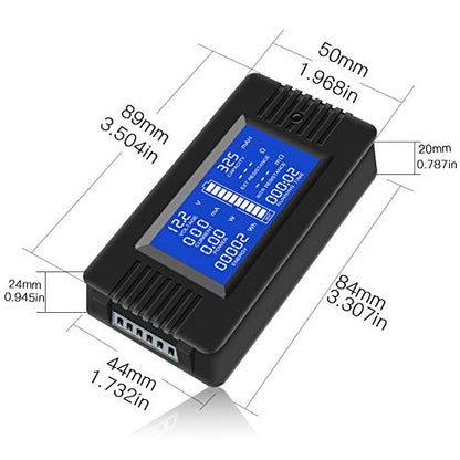 DC 0-200V 300A Battery Monitor with Shunt, 9-in-1 Digital LCD Multimeter - style: DC 300A Battery Meter（300A Shunt）