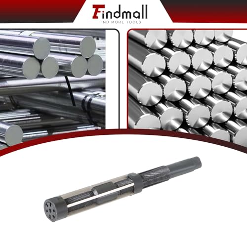 findmall Hand Reamer HSS 29.5-33.5mm/ 1-3/16-1-5/16 Inch Adjustable Hand Reamer Straight Flute Square End 6 Blades Reamer