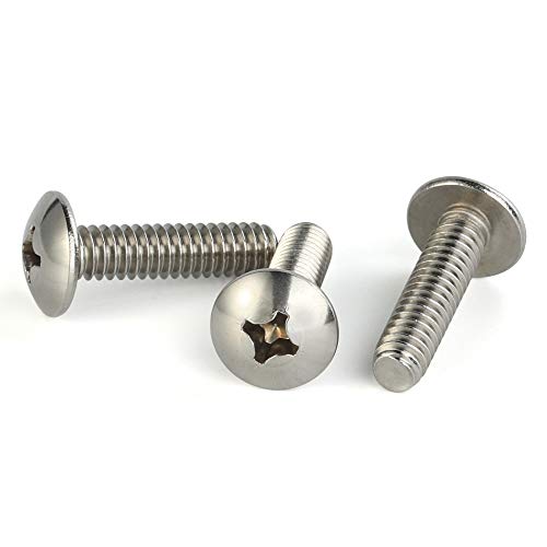 Mellewell M6-1.0 x 20mm Truss Head Machine Screws, Full Thread, 18-8 Stainless Steel, Quantity 25 - color: Silver, size: M6-1.0 x 20mm