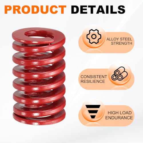 HARFINGTON 2pcs Die Spring 3/4" OD x 1.25" Free Length SMH4005, Red - size: 3/4" OD x 1.25" Free Length