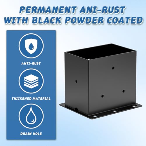 2 Pcs 4"×4" Post Base|Inner Size (3.6" x5.6“)| - size: 4“x 6", style: 2 Set