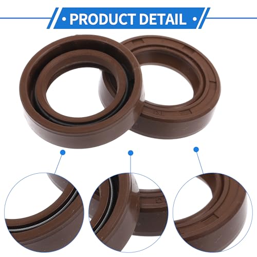Universal Oil Seal TC Double Lip W Steel Spring Seal Ring Rotary Shaft Seal 18x28x7mm High Pressure FKM Rubber Brown 2 Pcs - size: 18x28x7mm