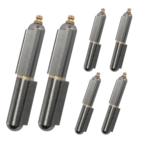 4'' BBQ Bullet Weld on Hinge, Heavy Duty Weldable Barrel Hinges, Carbon Steel Bullet Hinge for Detachable Metal Swing Door Gate Driveway Trailer Ramp (4inch-6PcS)