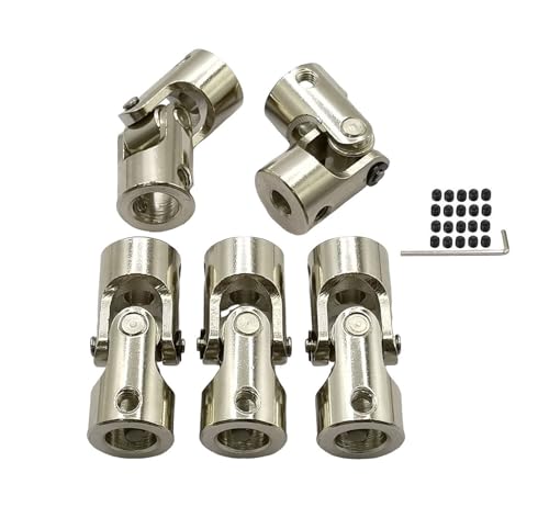 5Pcs 5mm to 8mm Universal Joint Motor Shaft Couplers, Rotatable Coupling Steering Connectors for RC Cars Boats Models DIY Airplane and Robots - size: 5mm to 8mm