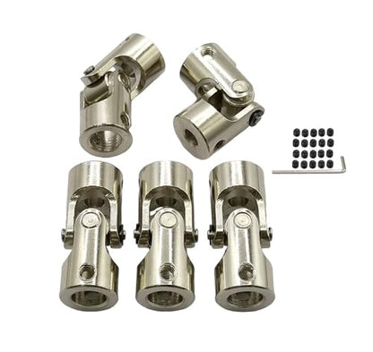 5Pcs 5mm to 8mm Universal Joint Motor Shaft Couplers, Rotatable Coupling Steering Connectors for RC Cars Boats Models DIY Airplane and Robots - size: 5mm to 8mm