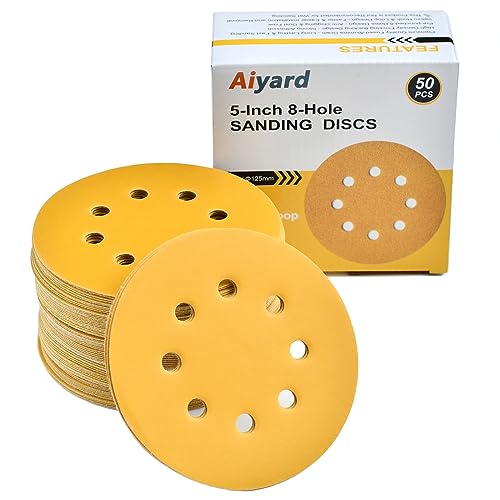 5-Inch 8-Hole Hook and Loop Sanding Discs 600-Grit, 50-Pack