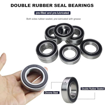 10 PCS 6006-2RS Double Rubber Seal Bearings 30x55x13mm, Pre-Lubricated and Stable Performance and Cost Effective, Deep Groove Ball Bearings. (6006 -RS)
