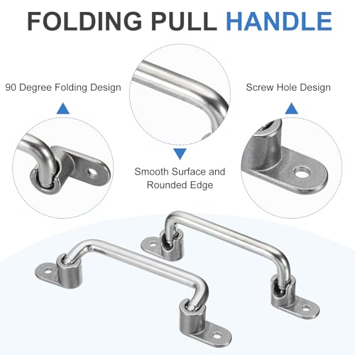 uxcell 304 Stainless Steel Folding Pull Handle (Hole Distance 5") - size: 5 Inch
