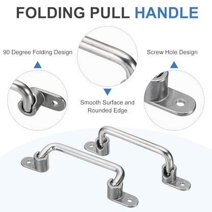 uxcell 304 Stainless Steel Folding Pull Handle (Hole Distance 5") - size: 5 Inch