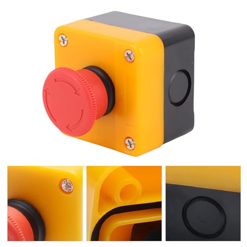 Eujgoov Emergency Stop Push Button Switch Station, ABS Housing Emergency