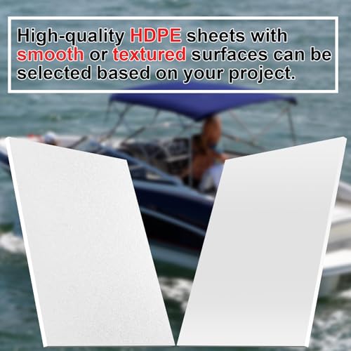 Sasylvia 1/2" X 24" X 36" White HDPE Sheet,Textured Front & Smooth Back - color: White, size: 1/2" x 24" x 36"