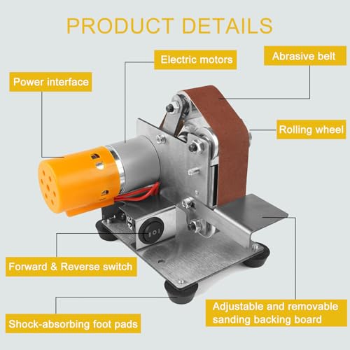 Mini Belt Sander 7 Adjustable Speed -15 Degree Professional Electric