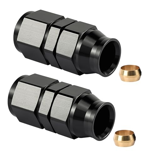 EVIL ENERGY 6AN Female Flare to 5/16" Compression Hardline Fitting, 2 PCS - size: 6AN to 5/16
