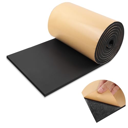 LSGCQ Sponge Neoprene Foam Padding Self Adhesive Foam Sheets, Black - color: Black, size: 12" Wide x 1/2" Thick x 118" Long