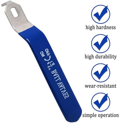 1 Piece Hole Size 7x12mm 201 Stainless Steel Ball Valve Handle with Blue Plastic Handle Grip & Nut for 1-1/4inch Ball Valve (One Claw) - size: 7x12mm,1-1/4inch