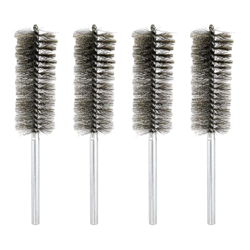 HARFINGTON 4pcs Wire Bore Brush Set 8 Inch Length 1.5 Inch Shank Stainless Steel Bristles Cleaning Brush for Clean Car Part Tube Kitchen Garage - size: 8 x 1.5 Inch
