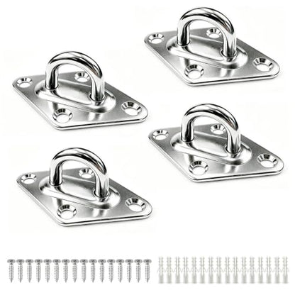 4 Pcs 316 Stainless Steel Ceiling Hook Pad Eye Plate