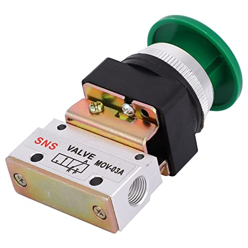 2 Position 3 Way Pneumatic Mechanical Valve MOV-03A G1/8" PT Mushroom Push Button Switch Air Mechanical Valve