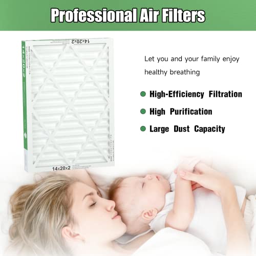 14x20x2 Air Filter TRIGHTFILTERS, Durable MERV 8 Pleated Home HVAC AC Furnace Heater Filters Replacement, Lightweight Compact Air Conditioner Filters 4 Pack - size: 19.6" x 13.6" x 1.8"