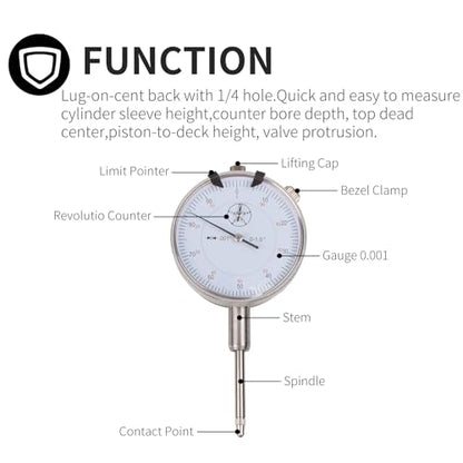 6434 Sleeve Height & Counterbore Gauge, 0-1" Dial Indicator with 0.001" Graduation, Diesel Engine Cylinder Liner Measuring Tool, Caterpillar Cummins Detroit Diesel Compatible