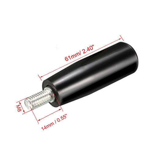 uxcell Revolving Handwheel Machinery Black Handle M8 Male Threaded Stem for Milling Machine Lathe - size: M8(1Pack)