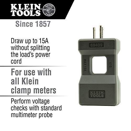 Klein Tools CL900 Digital Clamp Meter, Autoranging TRMS, AC/DC Voltage/Current, 2000A, LOZ, Continuity, Frequency, NCVT, Temp, More, 1000V & 69409 Line Splitter 10x