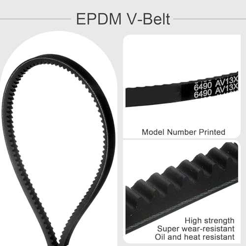 uxcell AX48 EPDM V-Belt, Raw Edge Cogged Industrial Rubber V Belt 1/2" Width x 48" Inside Circumference - size: AX48