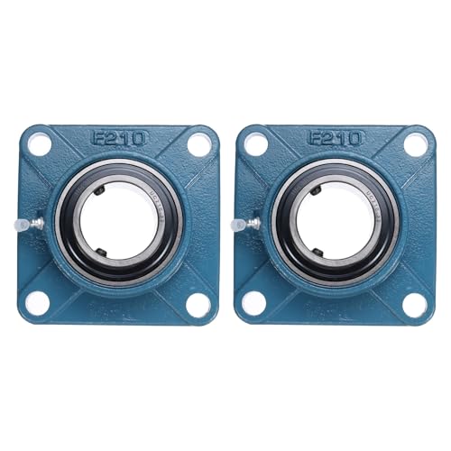 uxcell 2 Pcs UCF-210-32 Pillow Block Bearings 2 Inch Bore Self Alignment Chrome Steel Bearing Units, 4-Bolt Square Flange Mounted, Solid Base - size: UCF-210-32