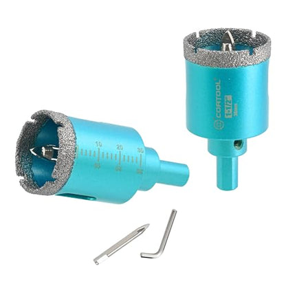1-1/2 Inch Diamond Hole Saw with Pilot Drill Bit, Diamond Tipped Tile Hole Saws, Dry/Wet Use for Porcelain Tile, Ceramic Pottery, Granite, Stone, Marble, Glass Bottles - 2 Pack - size: 1-1/2 Inch (38mm) 2-Pack