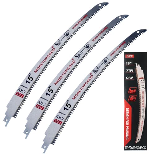 15” Arc Edge Reciprocating Saw Blade, 7TPI Japanese Teeth with Curved Edge Wood Pruning Saw Blades for Tree Trimming, Wood Cutting (3 Pack) - size: 15 Inch