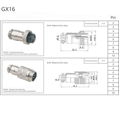 3.28 ft GX16 4 Pin Male to Female Cable, GX16 4Pins Female to Male Head Aviation Cordset Electrical Connector Panel Mount Circular Metal Adapter Cordset for Ships 7A 125V 20AWG (1meter) - size: GX16 4Pin