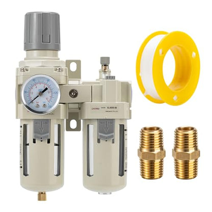 Air Compressor Pressure Regulator,Gauge(0-150PSI),Water Separator For Air Compressor Semi-Auto Drain 3/4 NPT Threaded Interface - size: 3/4 NPT, style: Semi-Auto Drain