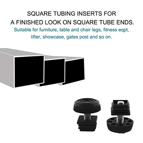 uxcell Adjustable Leveling Feet 20 x 20mm Square Insert Kit Furniture Glide 8 Sets