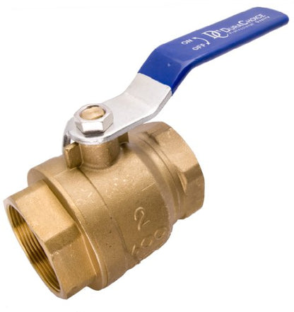 2" Brass Ball Valve Full Port 600 WOG Blue Handle for Water Oil Gas - size: [2"]