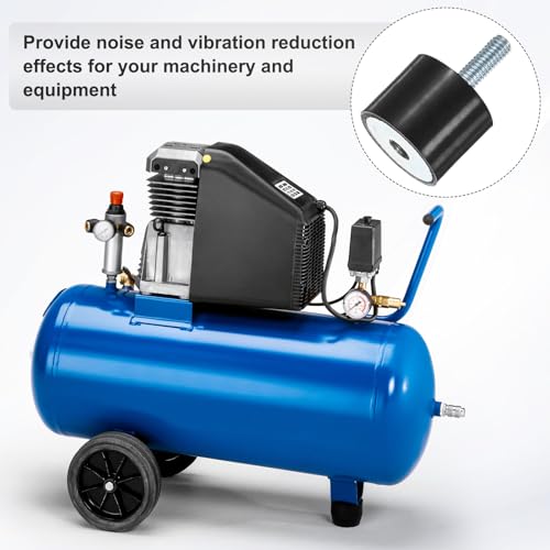 M METERXITY 8-Pack Rubber Mounts D25mmxH20mm Male/Female Vibration Isolators Cylindrical Shock Absorber W M6 x 18mm Studs for Air Compressor/Car/Pump/Boat/Garage Motor/Bobbins Rubber Isolators - size: M6 x 18mm, 25mm x 20mm