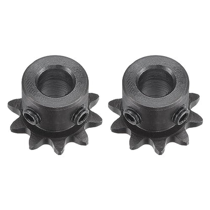 uxcell #25 Chain Roller Sprocket, 8mm Bore 1/4" Pitch 10 Tooth Single Strand Chain Sprocket, C45 Carbon Steel 25 Roller Chain Sprocket with Set Screws for ISO 04C Chain, 2Pcs - size: 23.5mmx8mm