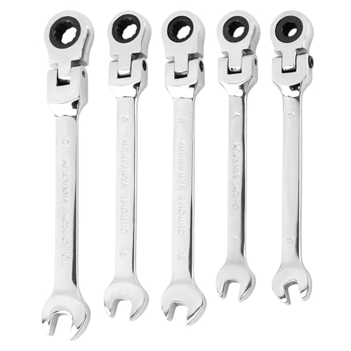 5‑Piece Flexible‑Head Ratchet Wrench Set