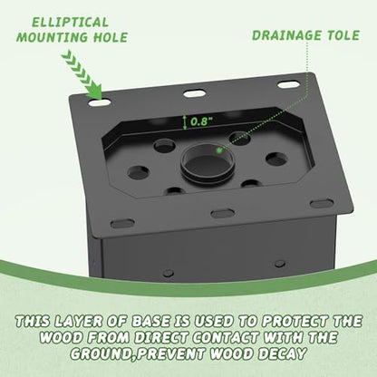2 Pcs 4"x 6" Post Base Brackets(Acturl Fit 3.6"x5.6") Post - size: 4"x 6", style: 2 Pcs
