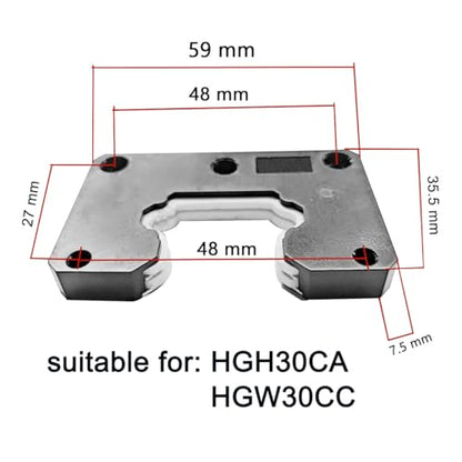 HGW30CA Linear Slider Bearing, 2pcs HGW30CA Flange Bearing Slider Block for CNC Linear Guide and Machines - size: HGW30