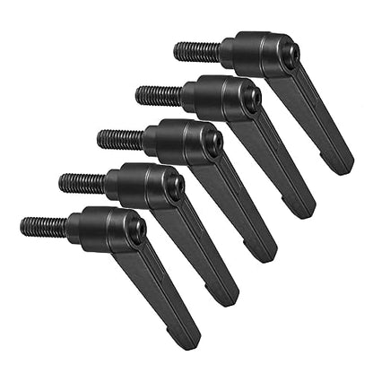 Clamping Lever Handles, M8 x 16mm Male Thread, Adjustable Quick Release Locking Rotating Bolt Knobs Black - (Applications: for Lathe Machinery), 5-Pieces - size: M8 x 16mm