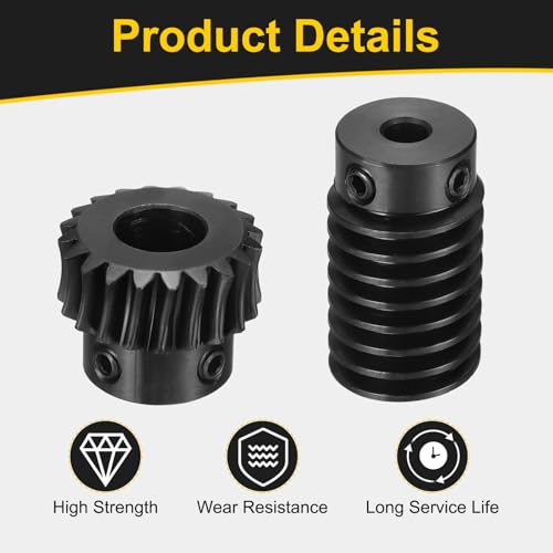 uxcell Worm Gear Set 1 Mod 20T 1:20 Reduction Rate,Gear 10mm,Rod 5mm Bore - size: Gear 10mm, Rod 5mm Bore