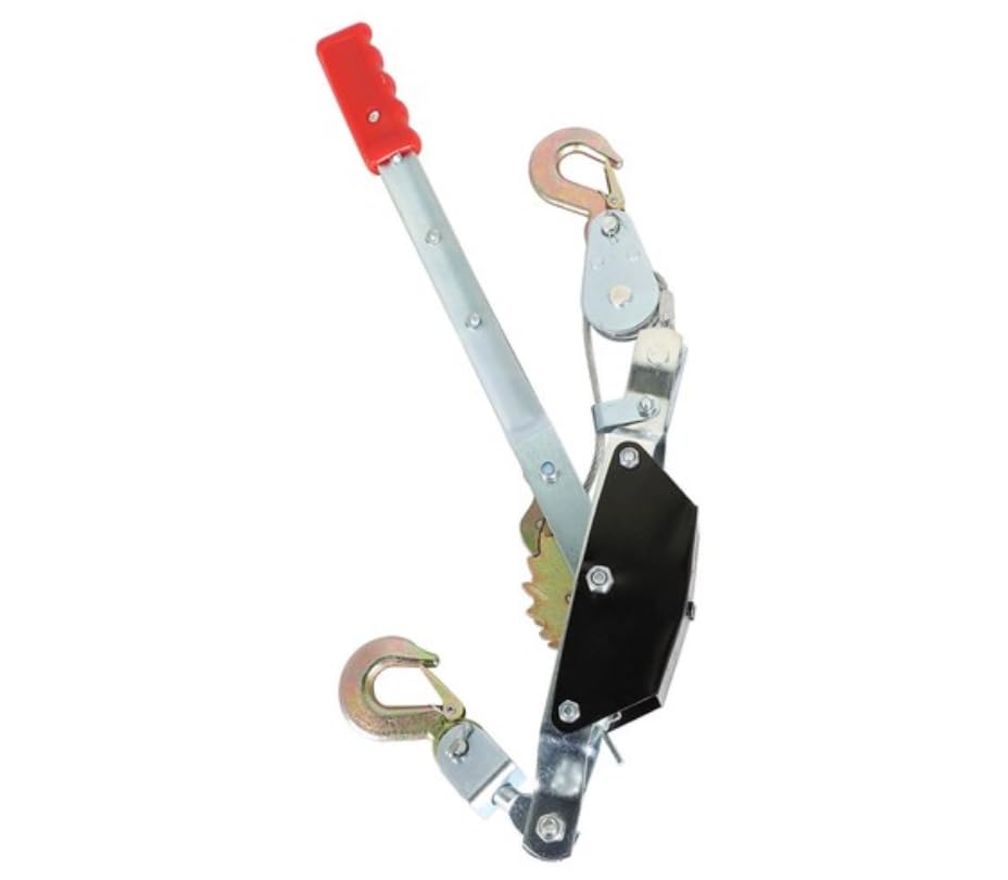 2 Ton Hand Winch Power Puller, 4000 LBS Come Along Cable Puller with Steel Cable & 2 Hooks, Heavy Duty Manual Winch for Towing