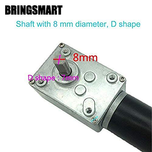 BRINGSMART 12V 5rpm DC Worm Gear Motor Self-Locking Mini Engine Turbine - size: 12V 5rpm