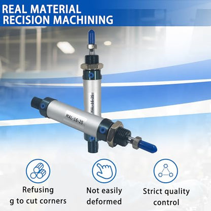 CG WEITENG Pneumatic Mini Pneumatic Cylinder MAL Single Rod Aluminum Double Acting Pneumatic Cylinder 16mm Bore 25mm Stroke(MAL16x25) - color: MAL-16 mm, size: 25 mm
