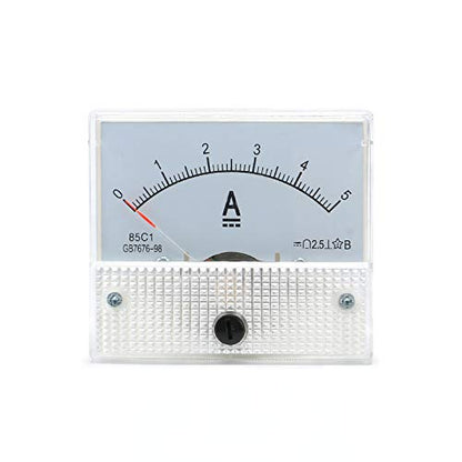 85C1 DC Pointer Ammeter Analog Current Voltmeter Measuring Panel 65 * 56MM 0-5A Ammeter Analog Panel Meter DC 85C1 5A - color: DC 5A
