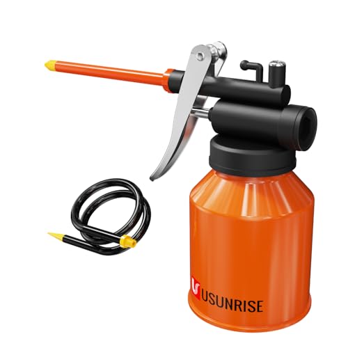 250ml Metal Oil Can with Rigid & Flexible Spouts (Oranger) - color: Oranger
