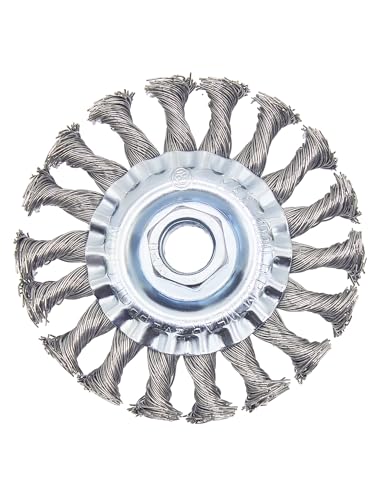 Wire Wheel Brush 4in for 4-1/2" Angle Grinder, 5/8-11 Thread, 1pcs - style: 4in Knotted