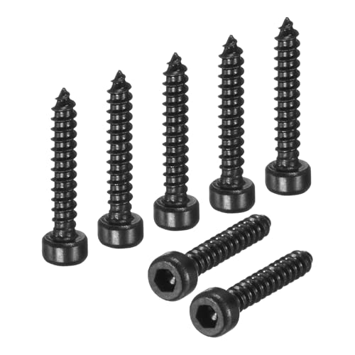 M METERXITY 100 Pack Hex Socket Head Screws, M2x12mm Stainless Steel Bolts Full Thread Self Tapping Screws for Furniture Machinery Electrical Appliances [Black] - size: M2x12mm