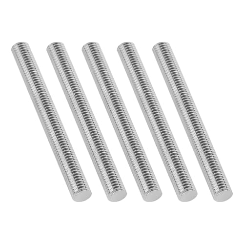 5Pcs Fully Threaded Rod & Studs, M5 x 50mm Long Threaded Screw, 0.8mm Thread Pitch, 304 Stainless Steel Right Hand Thread Bar Studs for Furniture Machinery Assembly - size: M5 x 50mm