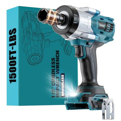 DIYtoolifz 2000N.M Cordless Impact Wrench 1/2" Compatible with Makita 18V - color: Blue